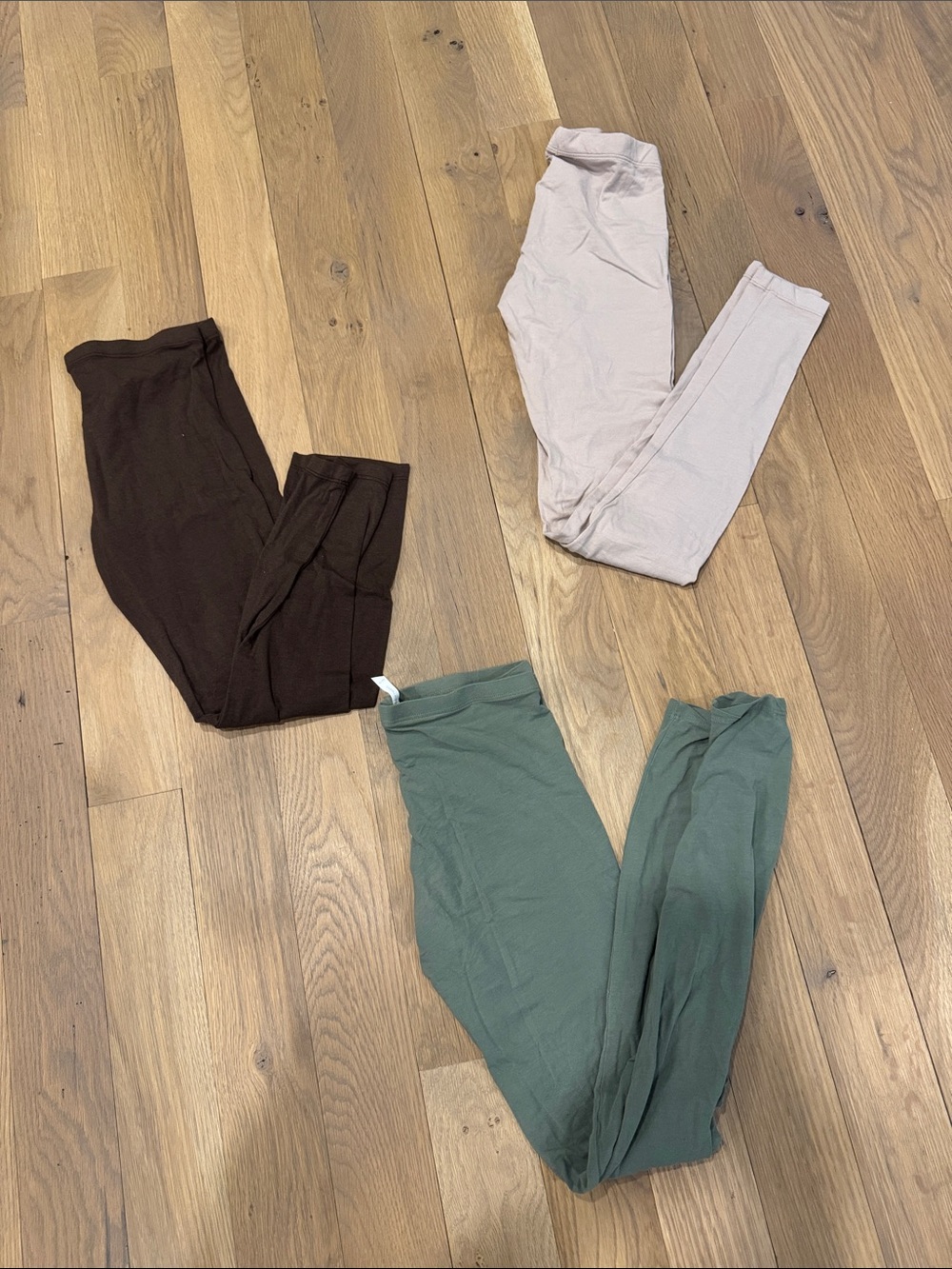 Splendid and Aritizia Cotton Stretch Leggings - Brown, nude and Green xs
